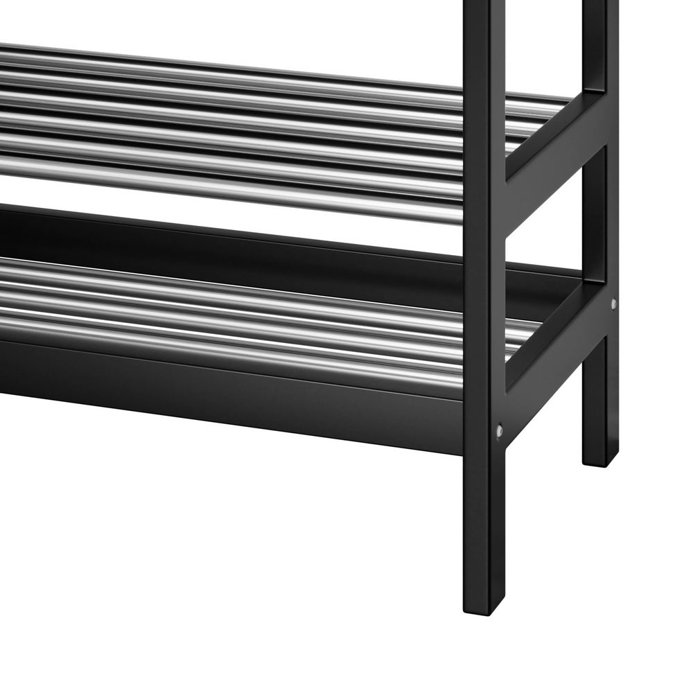 Kubota 10-Pair Bamboo Shoe Rack Bench Black
