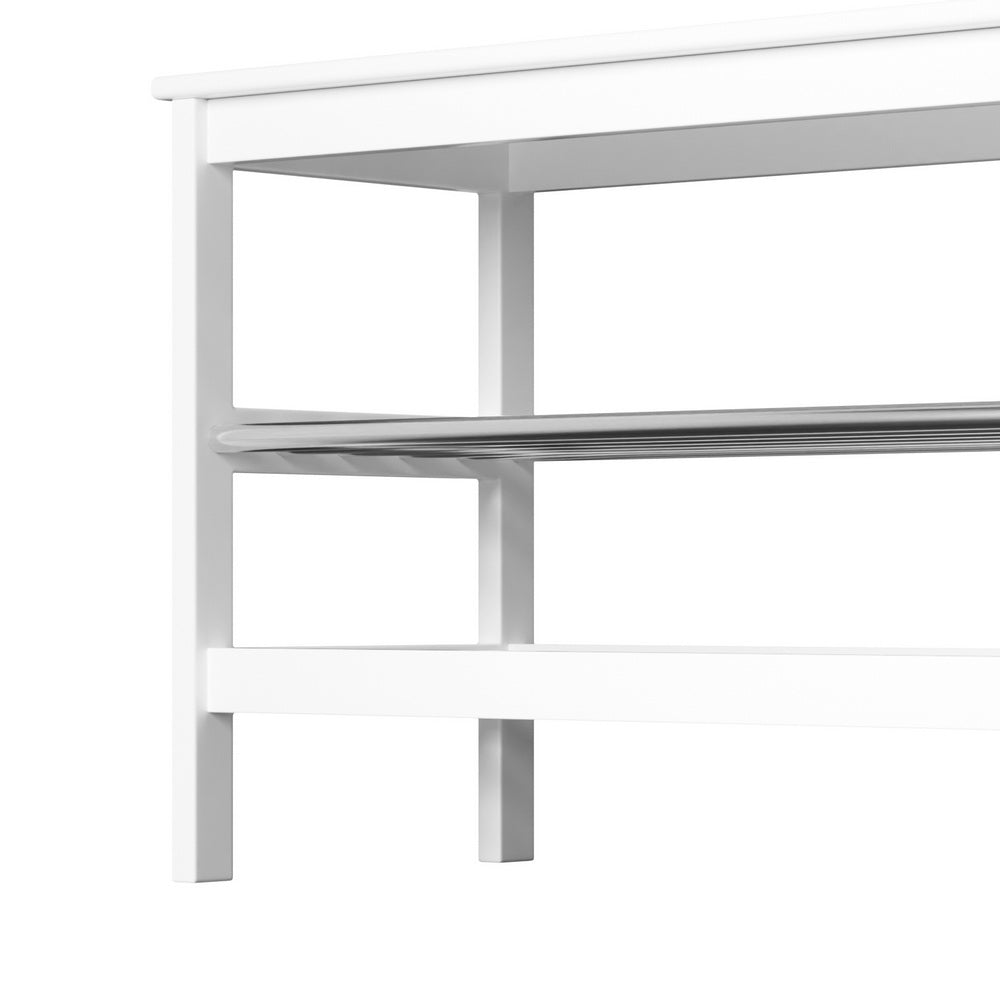Kubota 10-Pair Bamboo Shoe Rack Bench White