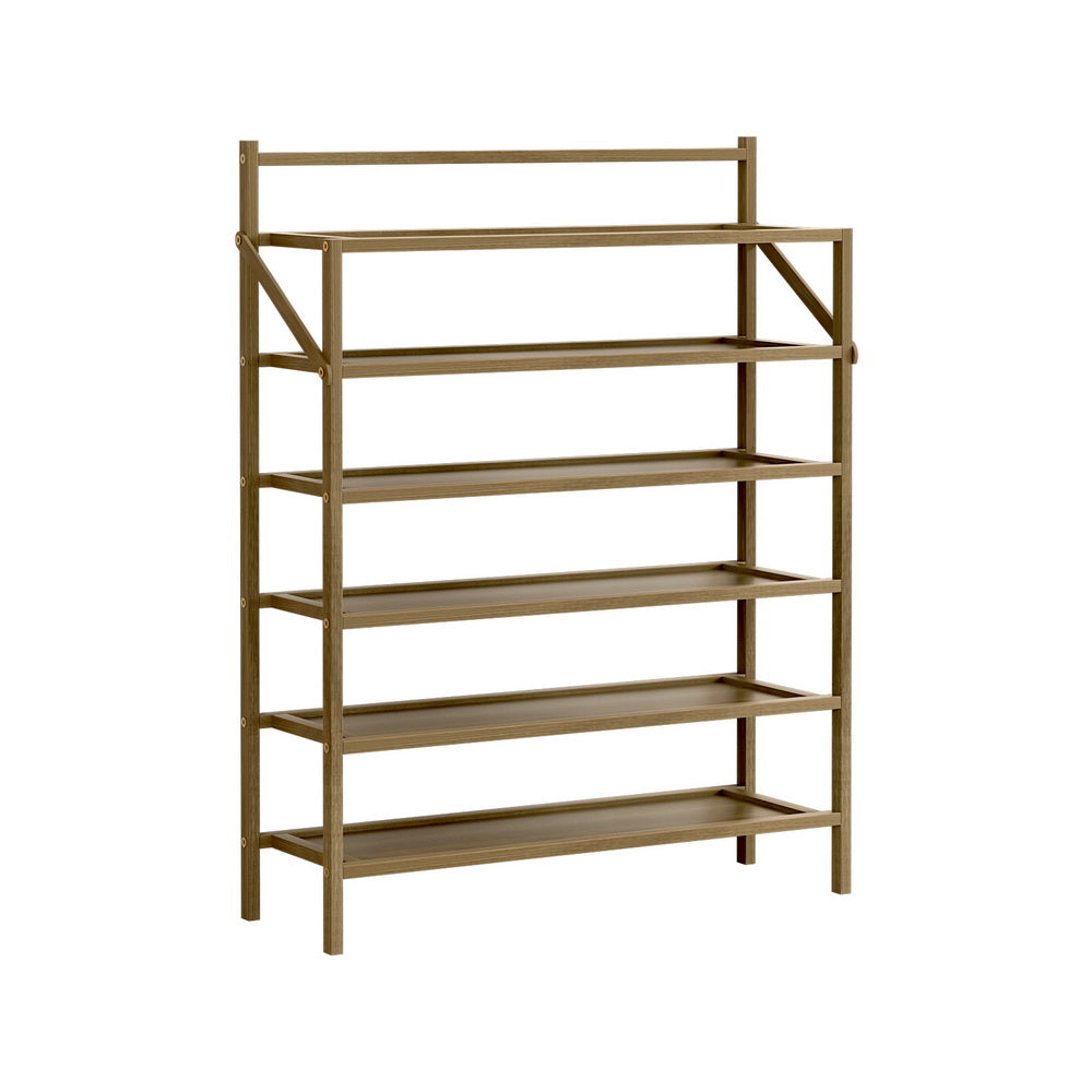 Eve 6-Tier Foldable Shoe Rack Bamboo Oak 18 Pairs