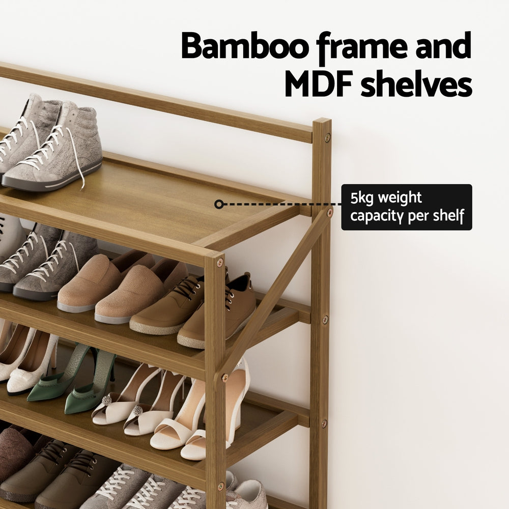 Eve 6-Tier Foldable Shoe Rack Bamboo Oak 18 Pairs