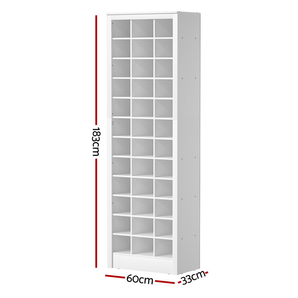 Hutus 12-Tier Shoe Rack 36 Pairs Storage White