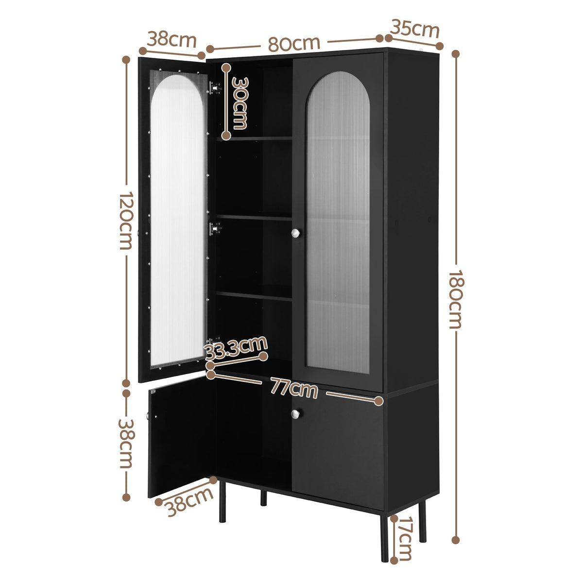 Lency Buffet Sideboard Storage Cupboard Black