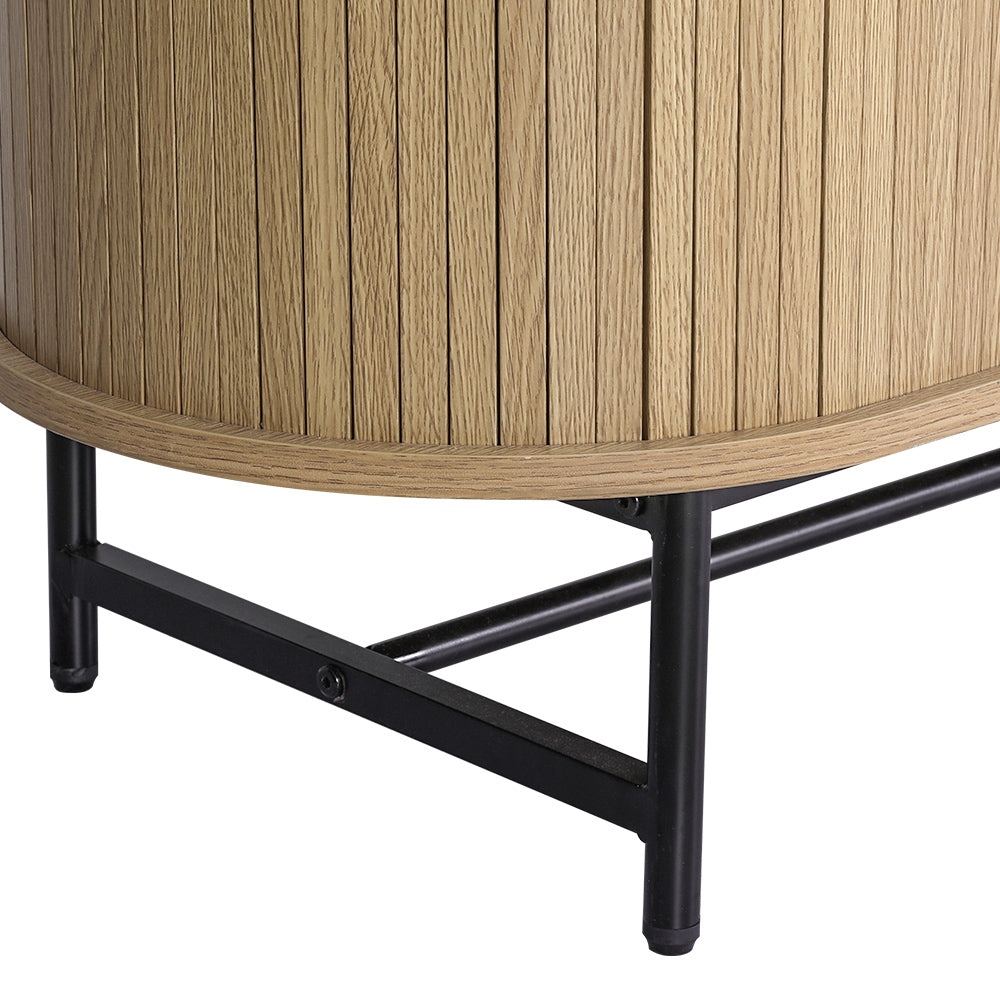 PIIA Oak Buffet Sideboard Sliding Doors Cabinet