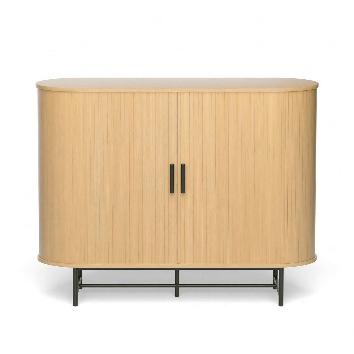 PIIA Oak Buffet Sideboard Sliding Doors Cabinet
