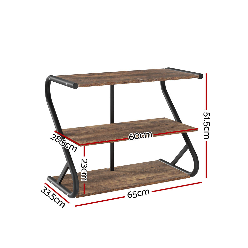 Sawyer 3-Tier Shoe Rack Cabinet Black