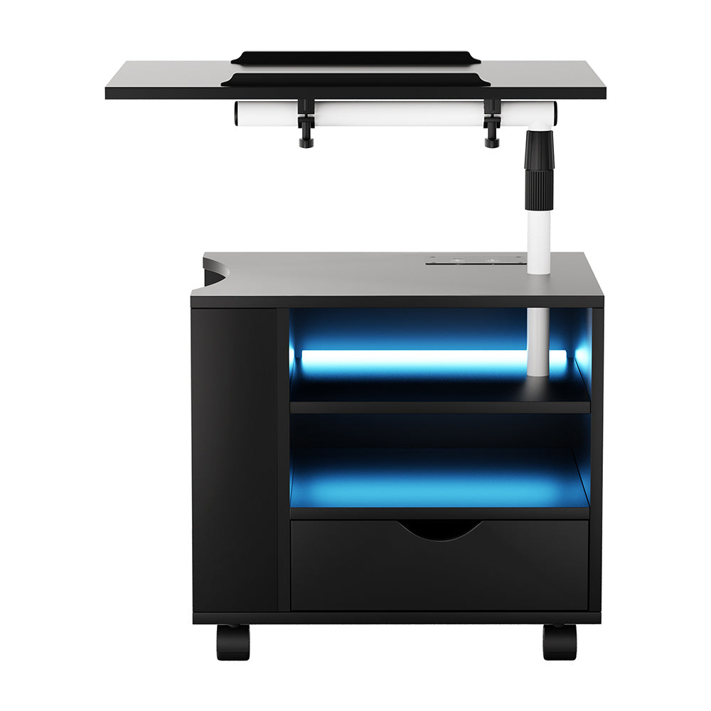 TALA Smart Bedside Table USB Charging LED Laptop Tray Black