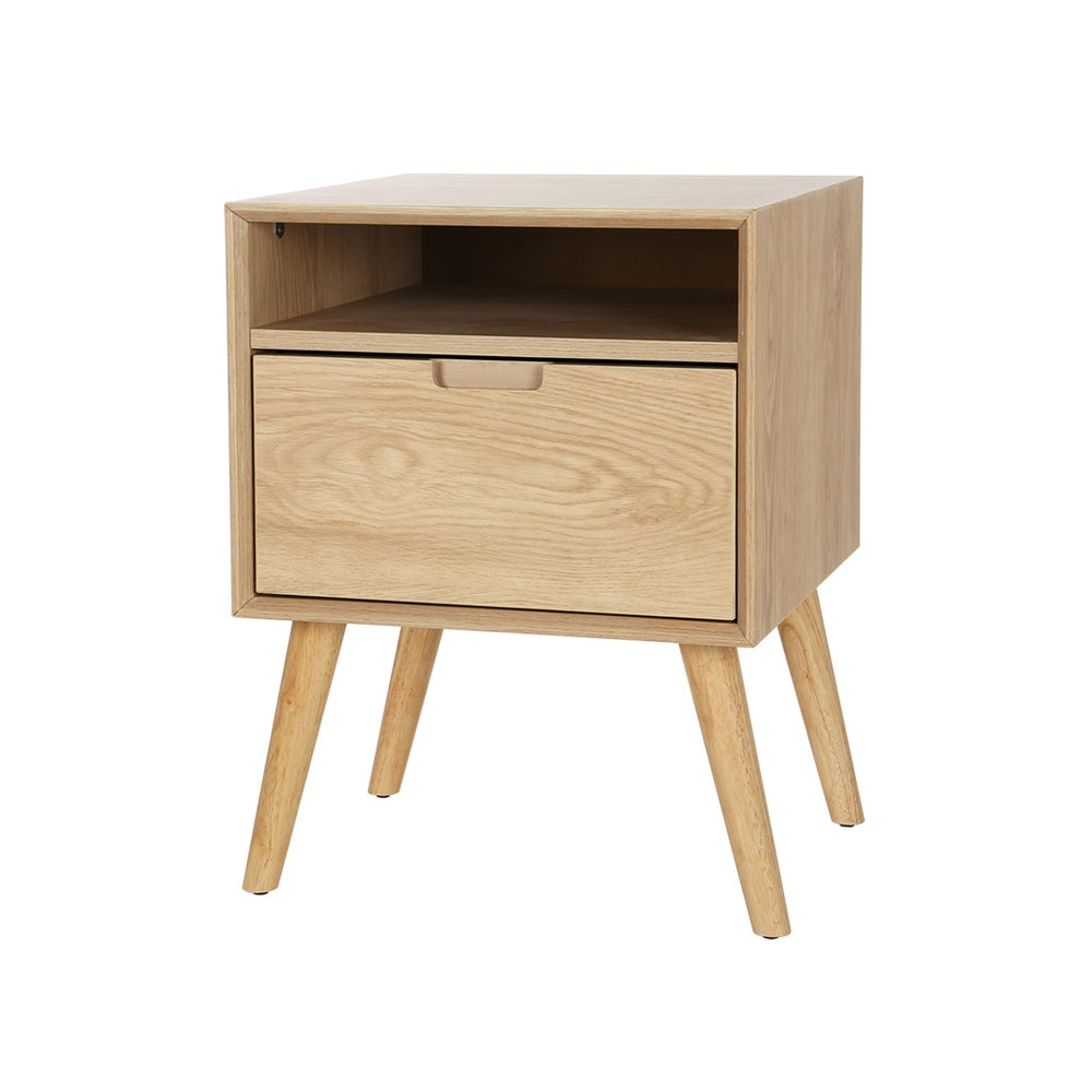Gorr Bedside Table Storage Cabinet Pine