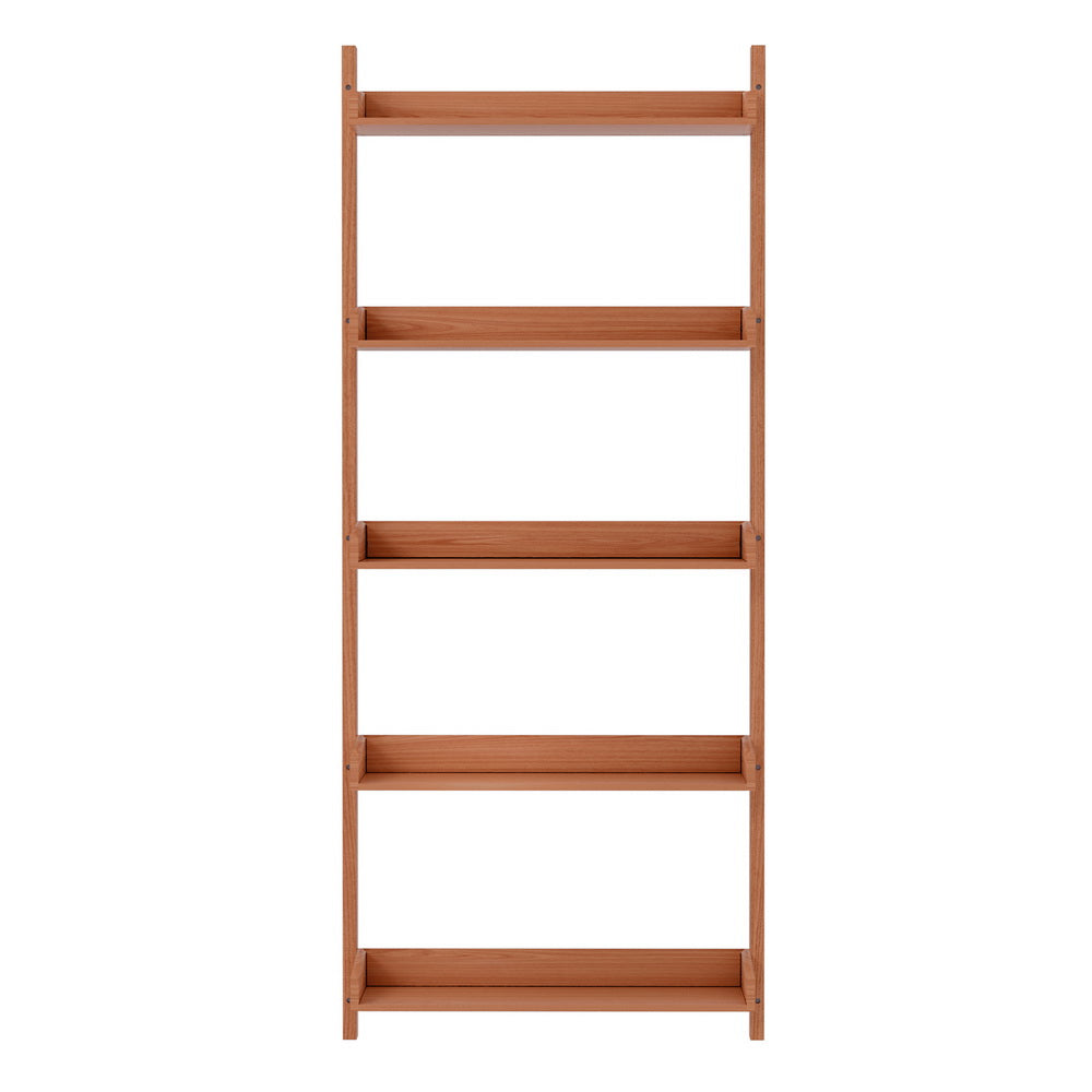 CAPIZ Oak Floating Bookshelf 5-Tier