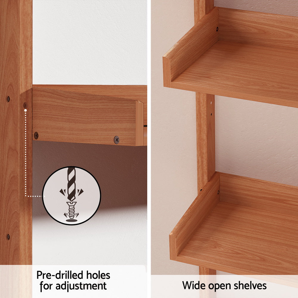 CAPIZ Oak Floating Bookshelf 5-Tier
