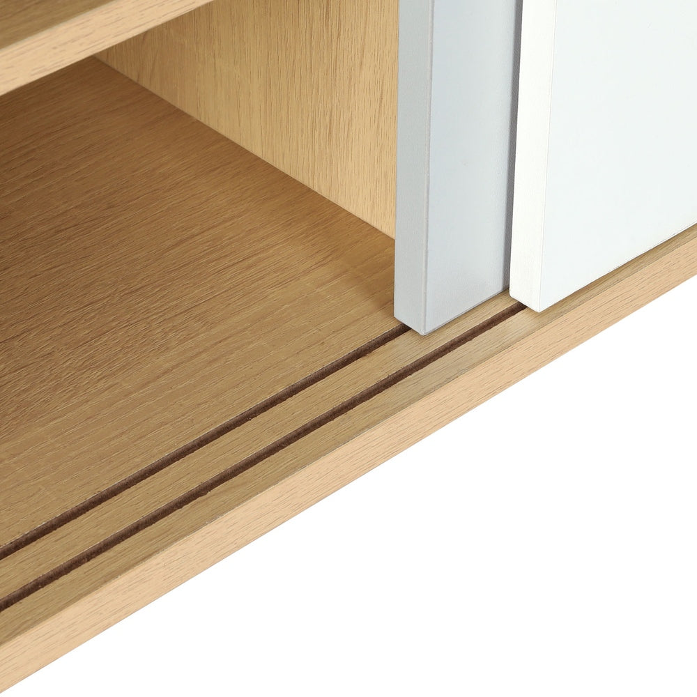 Lucas 30-Pair Shoe Cabinet Sliding Doors White/Grey/Pine