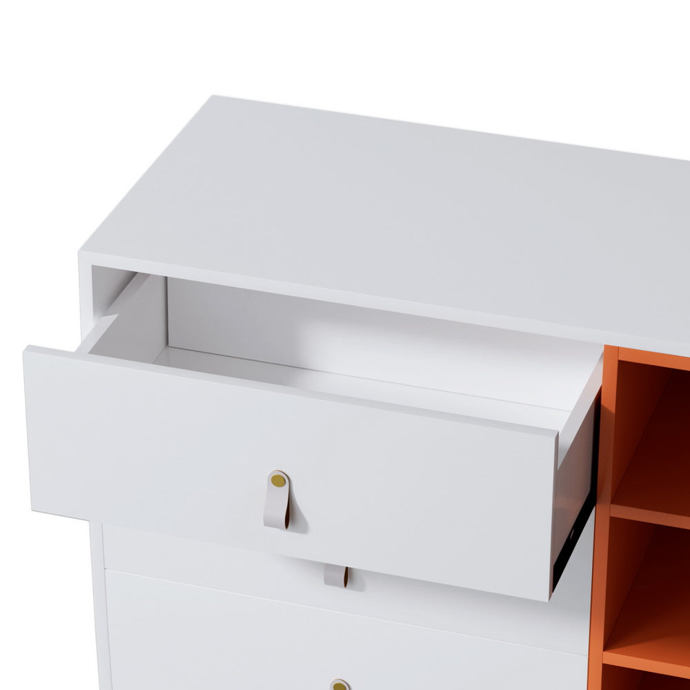 Artiss Buffet Sideboard Cabinet Storage White Orange