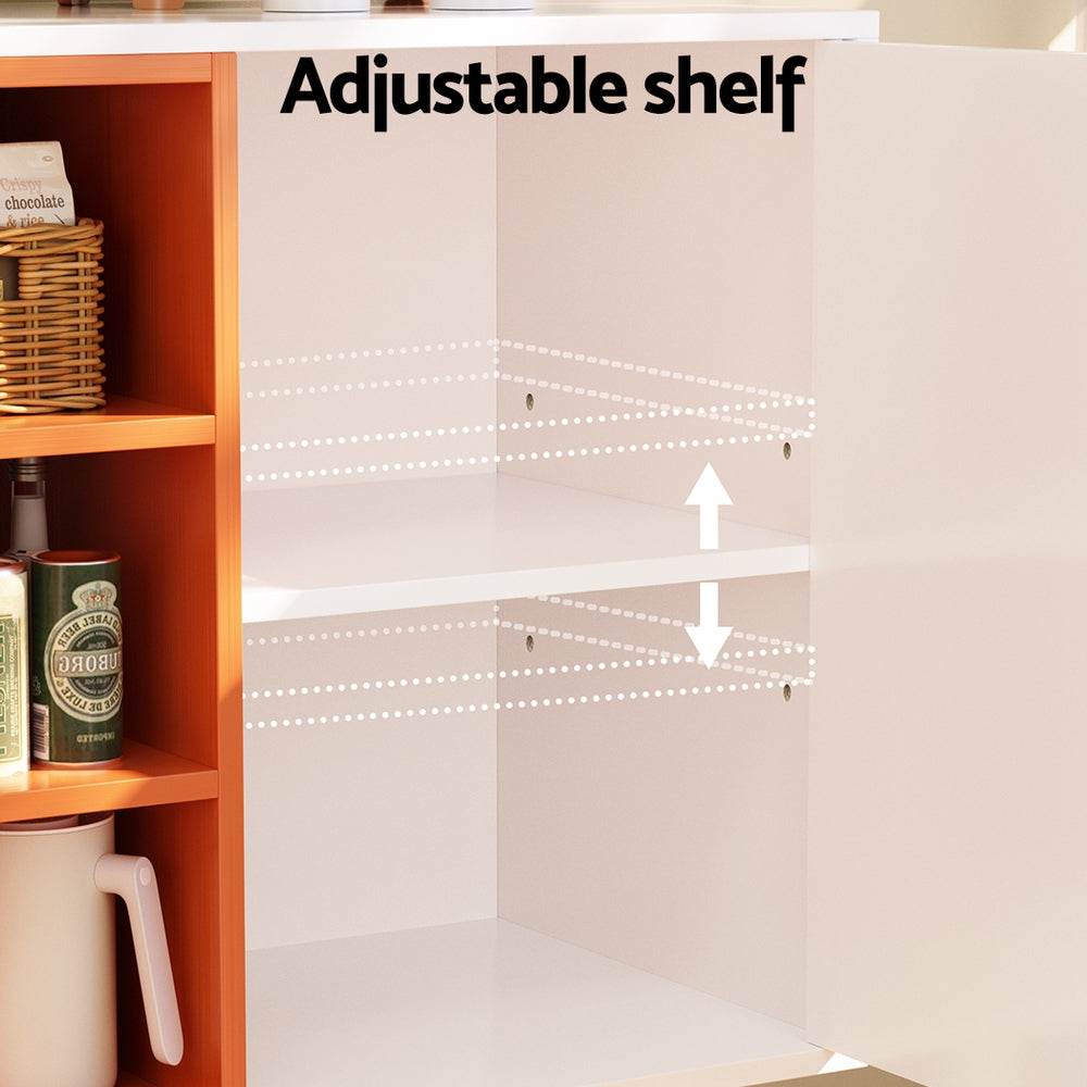 Artiss Buffet Sideboard Cabinet Storage White Orange