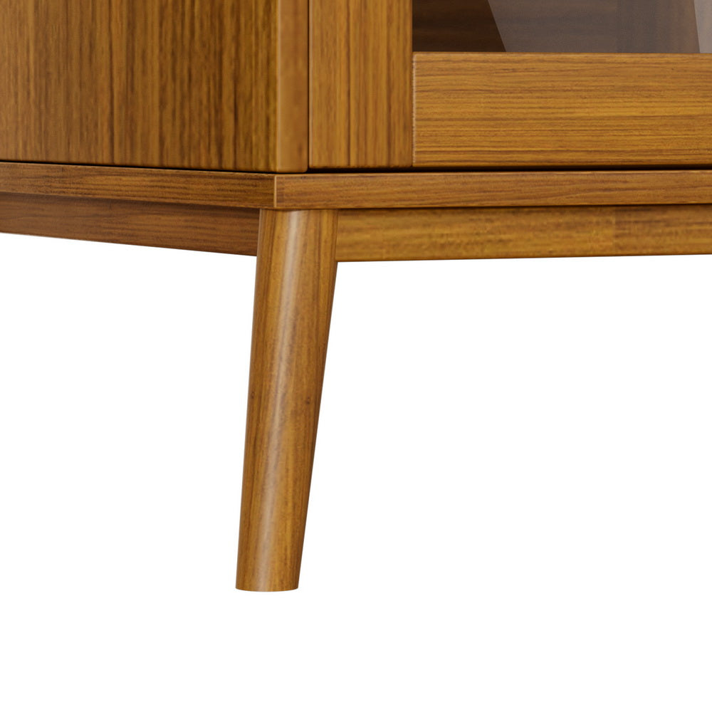 Reary Oak Buffet Sideboard Glass Doors