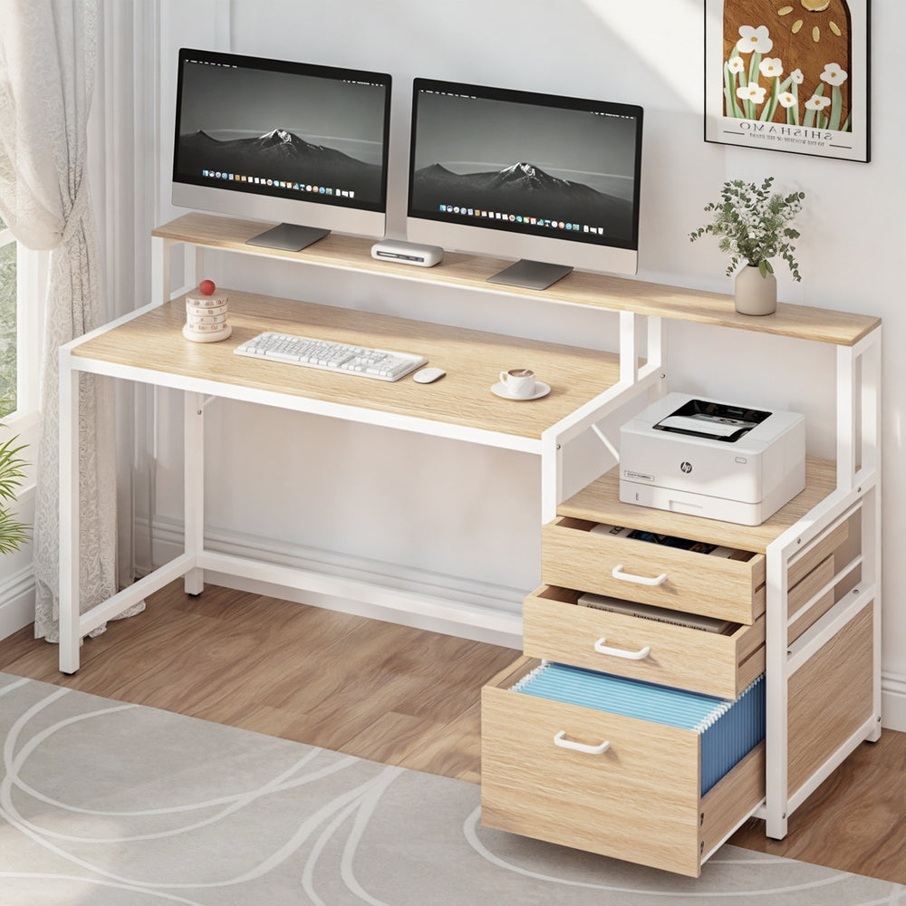 Artiss 160cm Computer Desk Home Office Study Table Oak