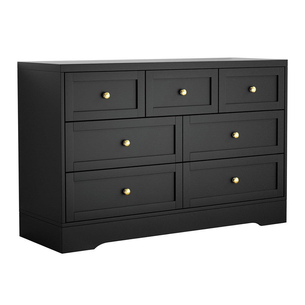 Artiss 7 Drawer Chest of Drawers Dresser Table Black