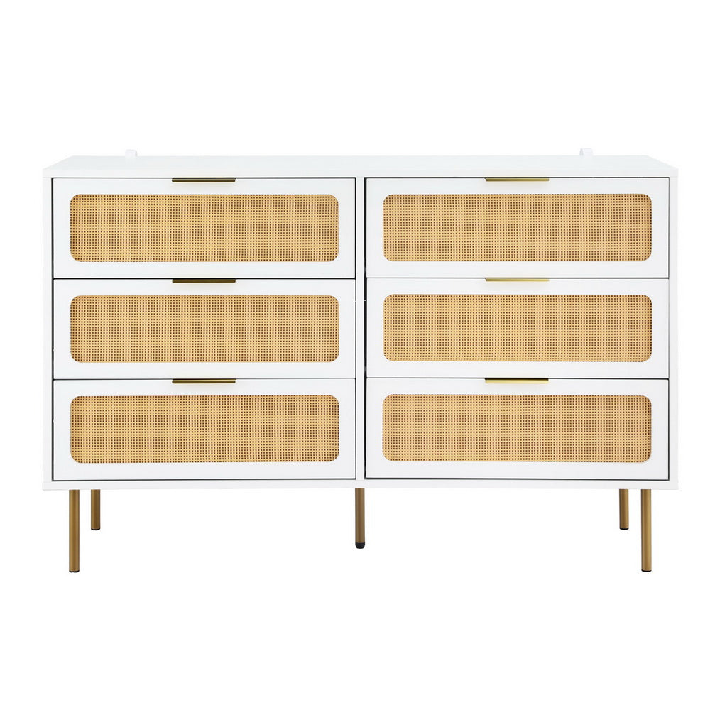 Artiss 6-Drawer Lowboy Cabinet White