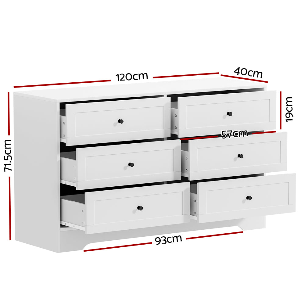 LEIF 6-Drawer Chest White