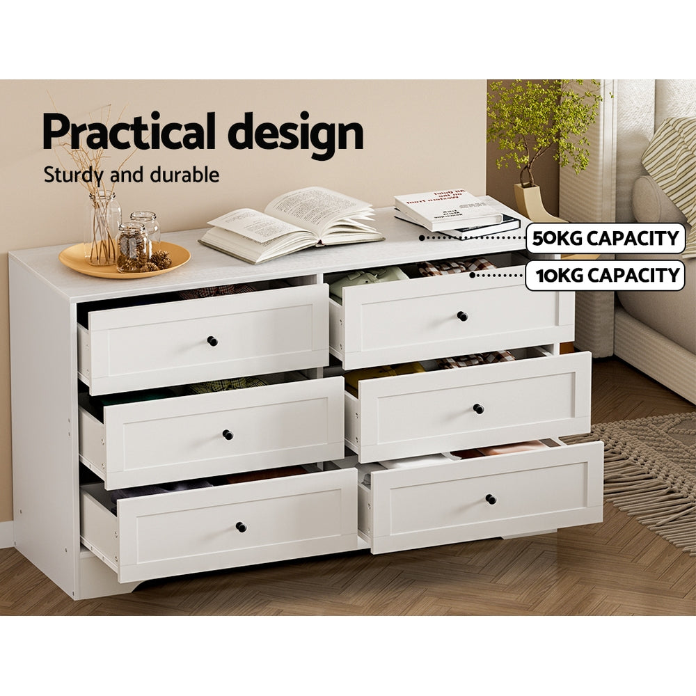 LEIF 6-Drawer Chest White
