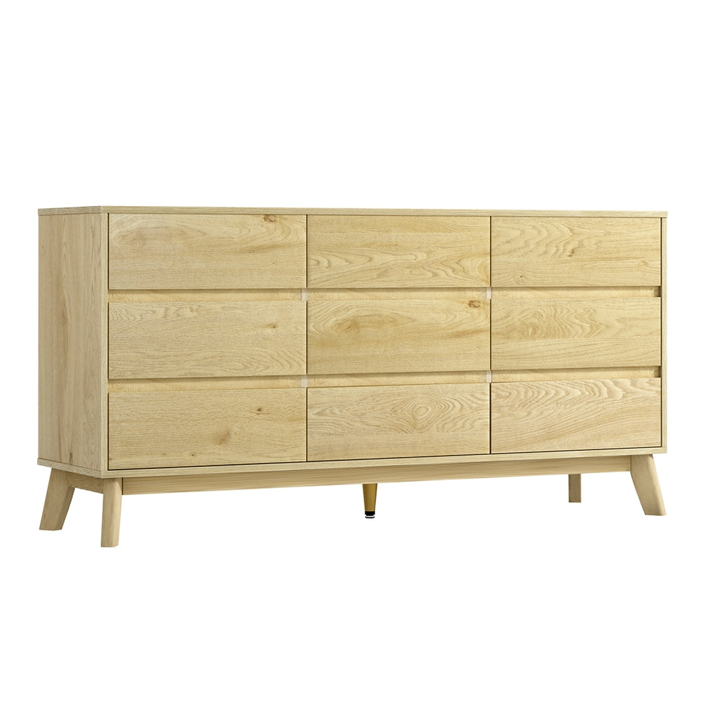 XAVI Tallboy Chest of Drawers 9-Drawer Pine