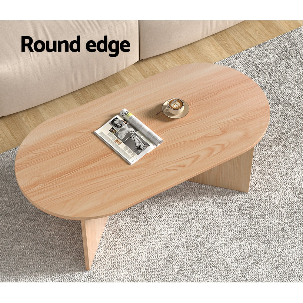 Alva Oval Coffee Table 110CM Pine Scandinavian Style