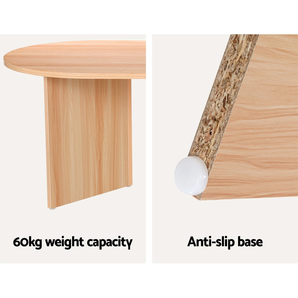 Alva Oval Coffee Table 110CM Pine Scandinavian Style