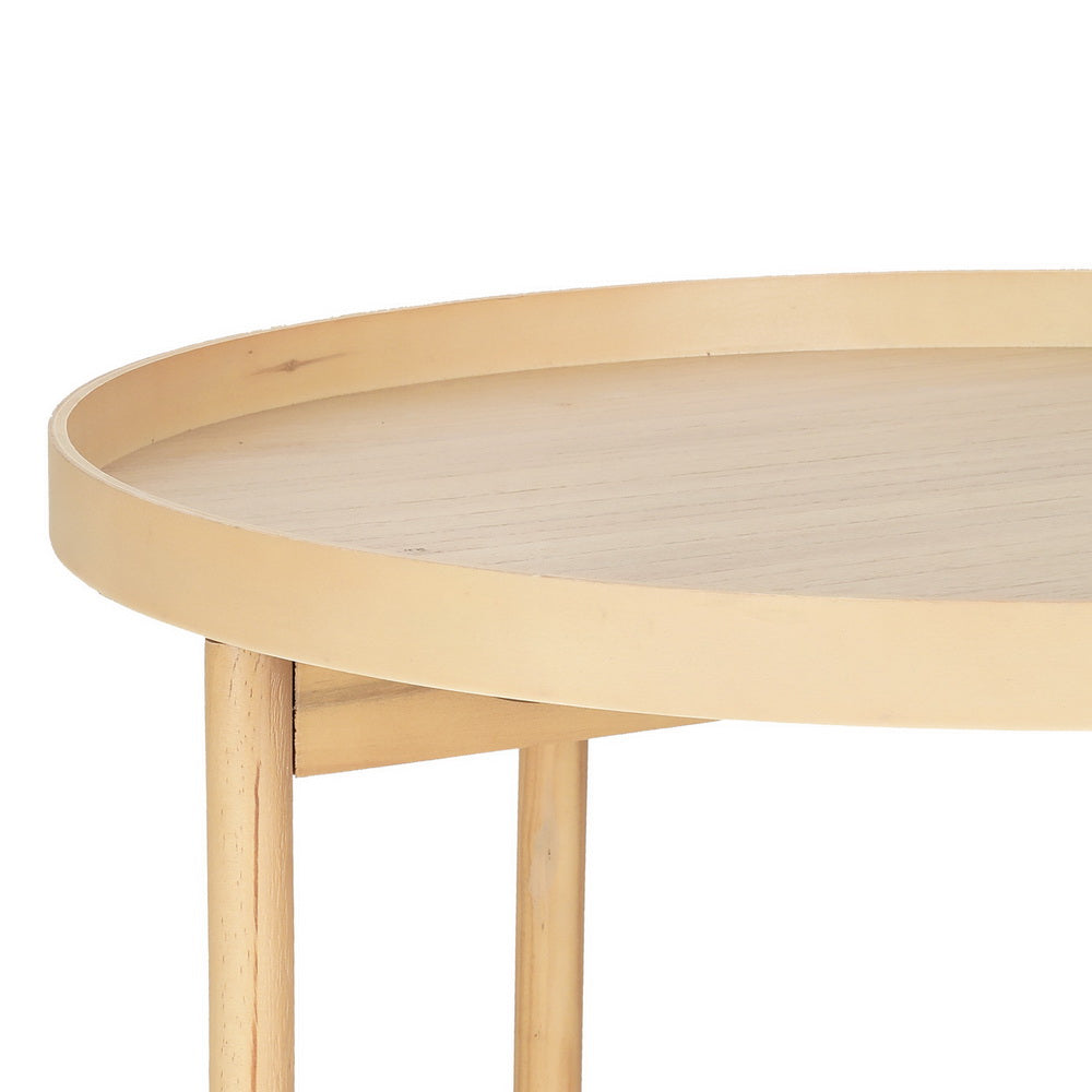 Ermina 70CM Round Coffee Table Pine