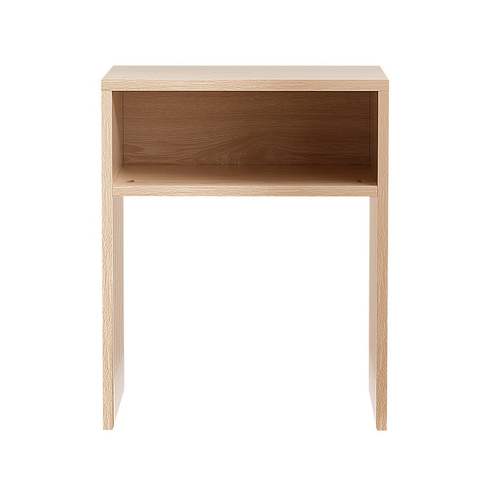 Fluted Pine Coffee Table with Storage Shelf