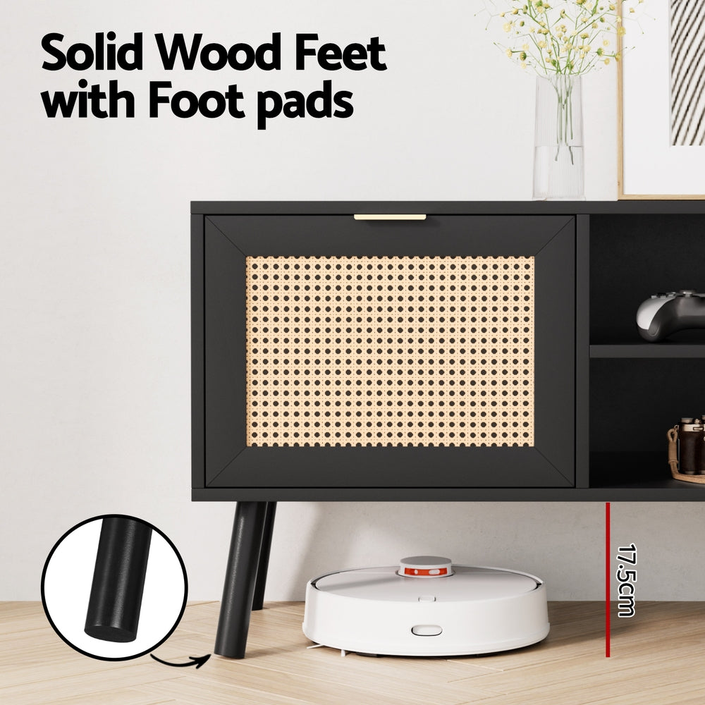 150cm Black TV Unit Storage Cabinet
