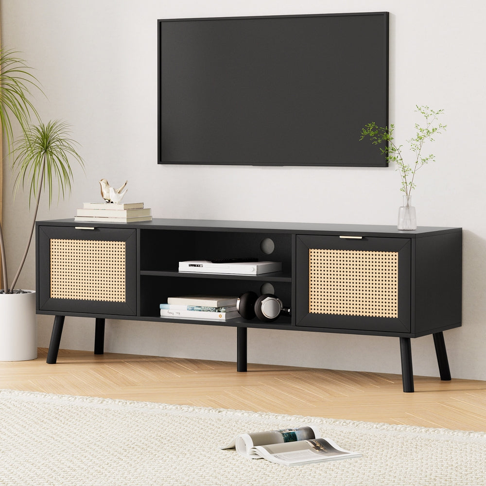150cm Black TV Unit Storage Cabinet