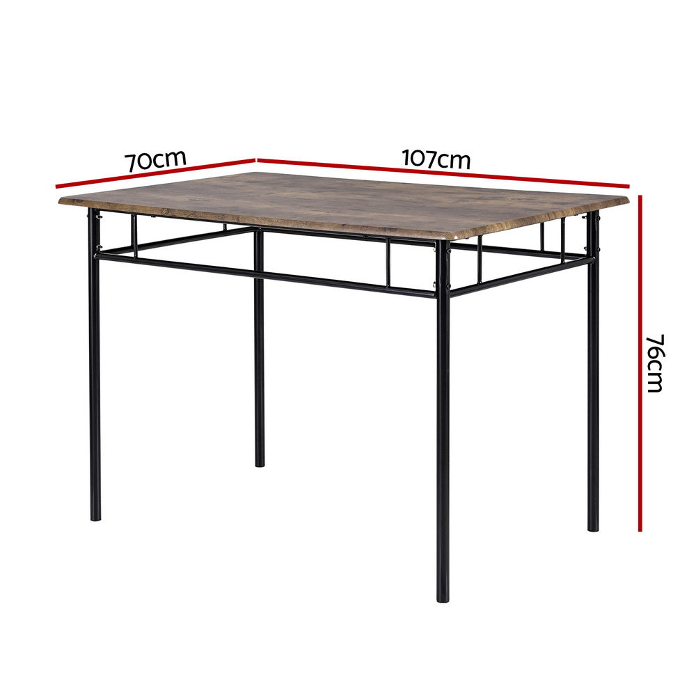 Doria 5-Piece Dining Table and Chairs Set Industrial Walnut