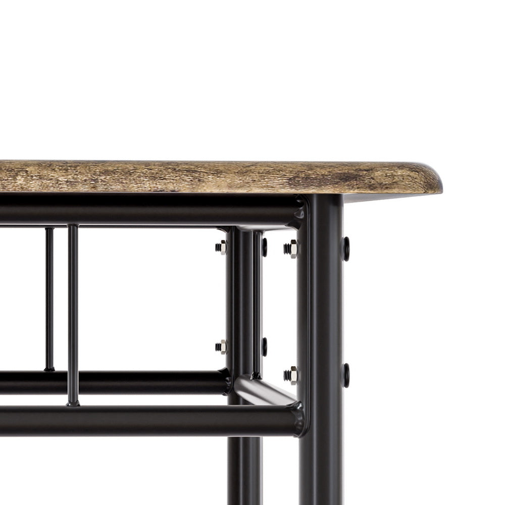 Doria 5-Piece Dining Table and Chairs Set Industrial Walnut