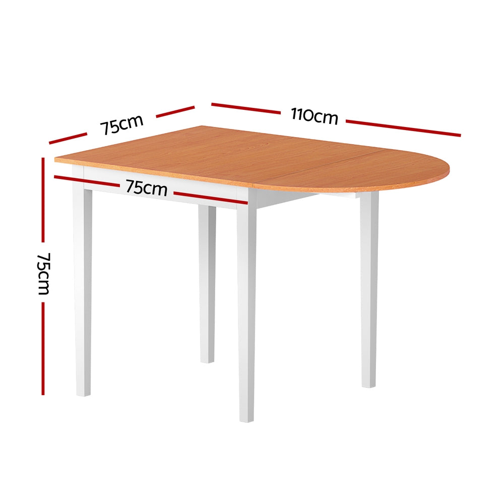 Artiss 1.1m Extendable Dining Table Pine White