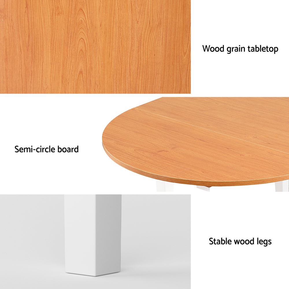 Artiss 1.1m Extendable Dining Table Pine White
