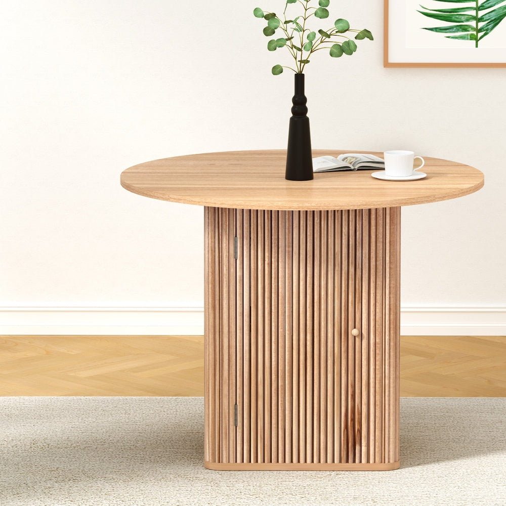Artiss 1M Dining Table Storage Base Pine 4-Seater