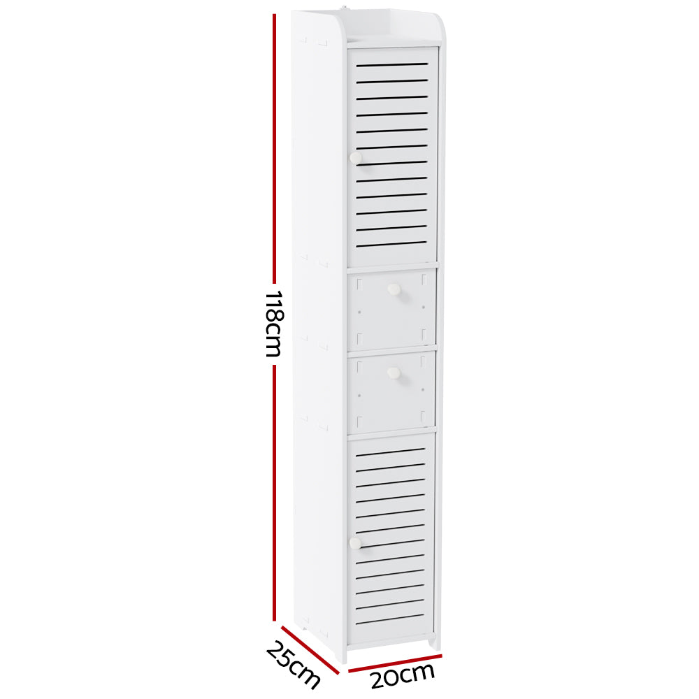 Artiss Slim Corner Bathroom Storage Cabinet White