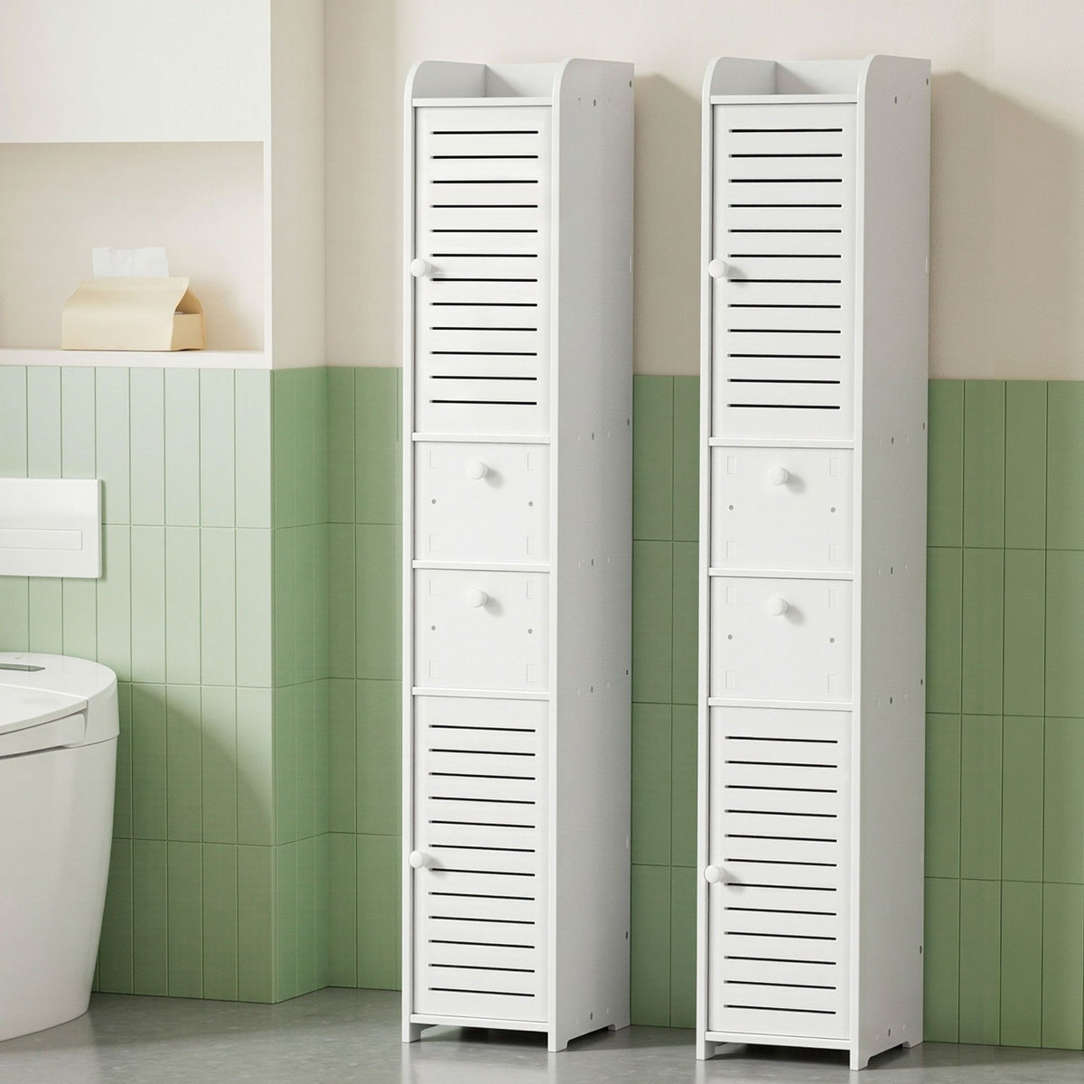 Artiss Bathroom Storage Cabinet with Drawers and Ventilated Doors