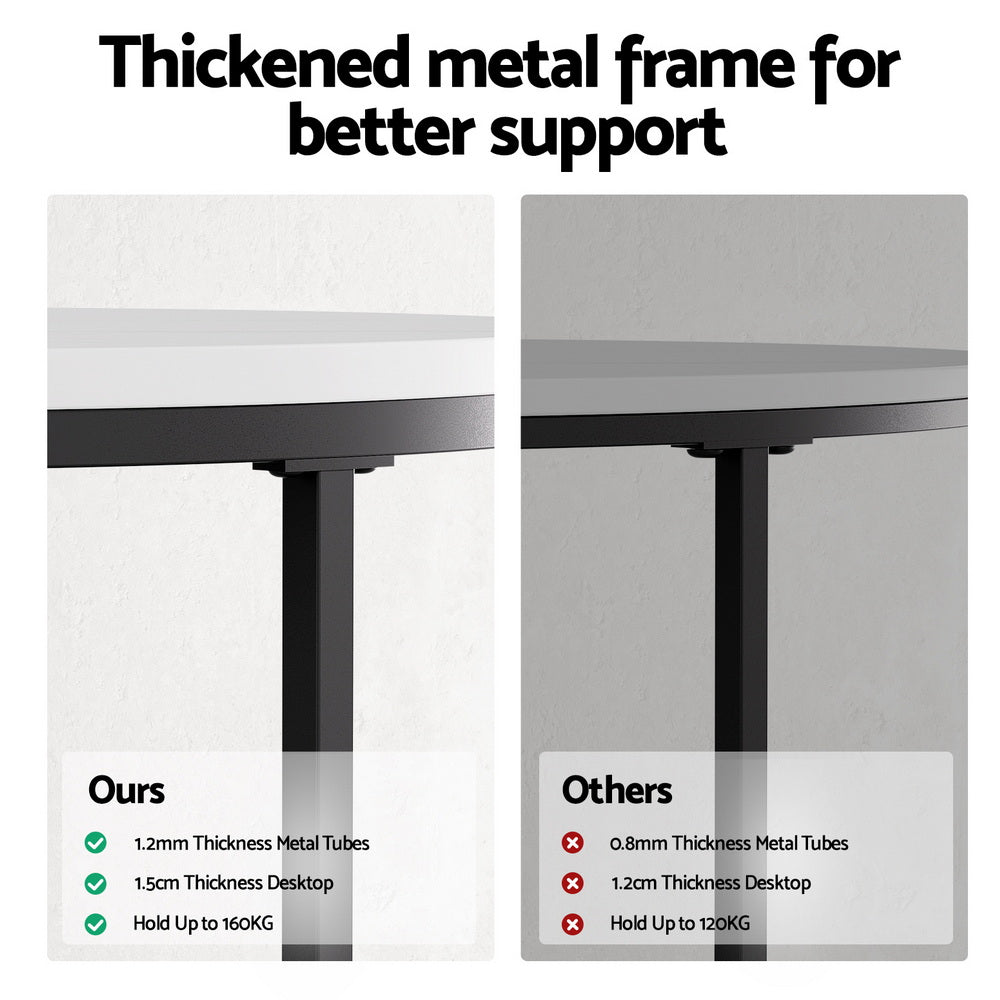 Artiss Nesting Coffee Tables Set of 2 Marble Effect White/Black