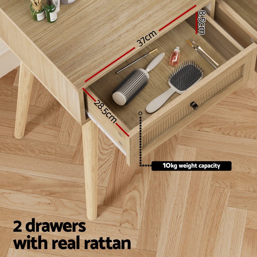 Frances Dressing Table Set Rattan Pine