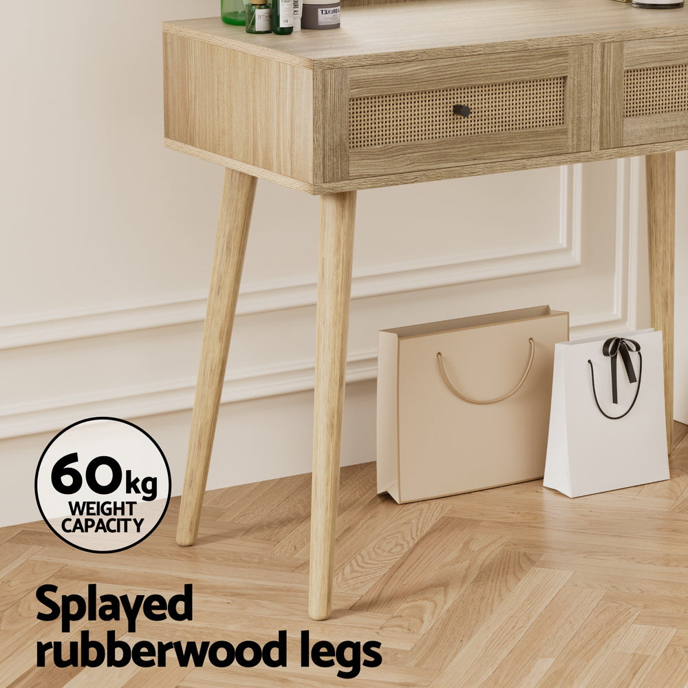 Frances Dressing Table Set Rattan Pine