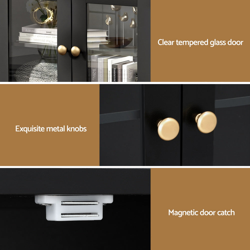 Artiss Buffet Sideboard Storage Cabinet 130cm Black