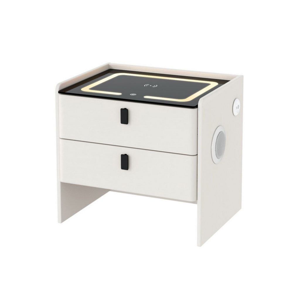 BESS Smart Bedside Table Wireless Charging White