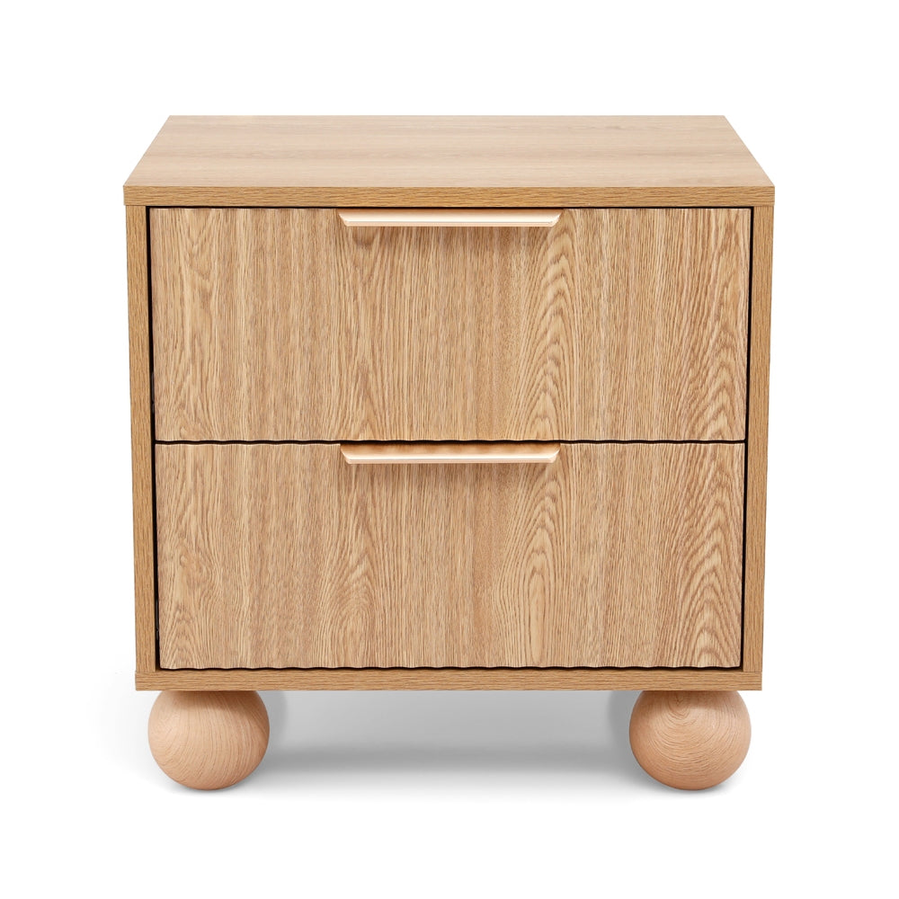 Artiss Bedside Table with 2 Drawers in Pine Finish