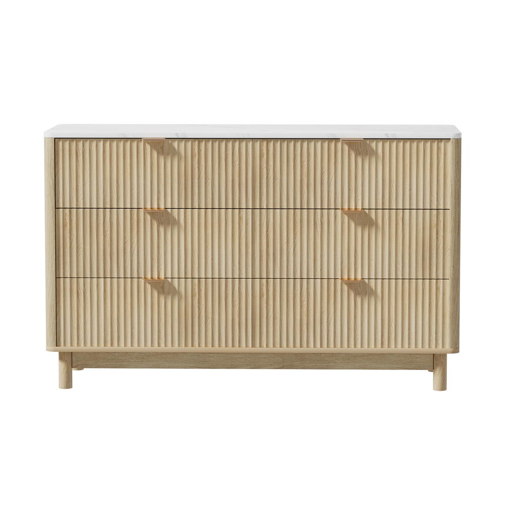 Artiss 6-Drawer Dresser Table Pine