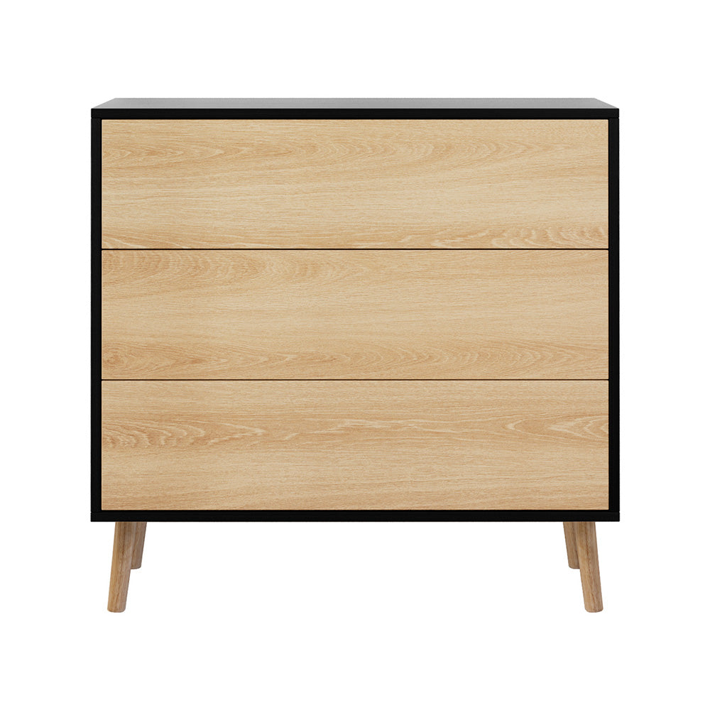 Artiss 3-Drawer Dresser Black & Pine