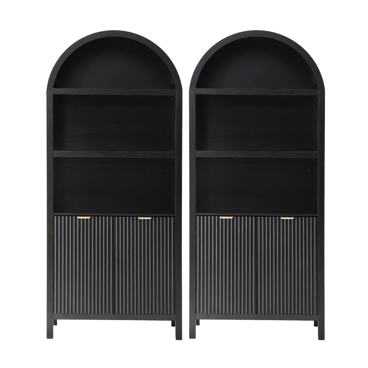 Artiss Buffet Sideboard Cabinet Pantry X2 180CM Arched Storage Bookshelf Black