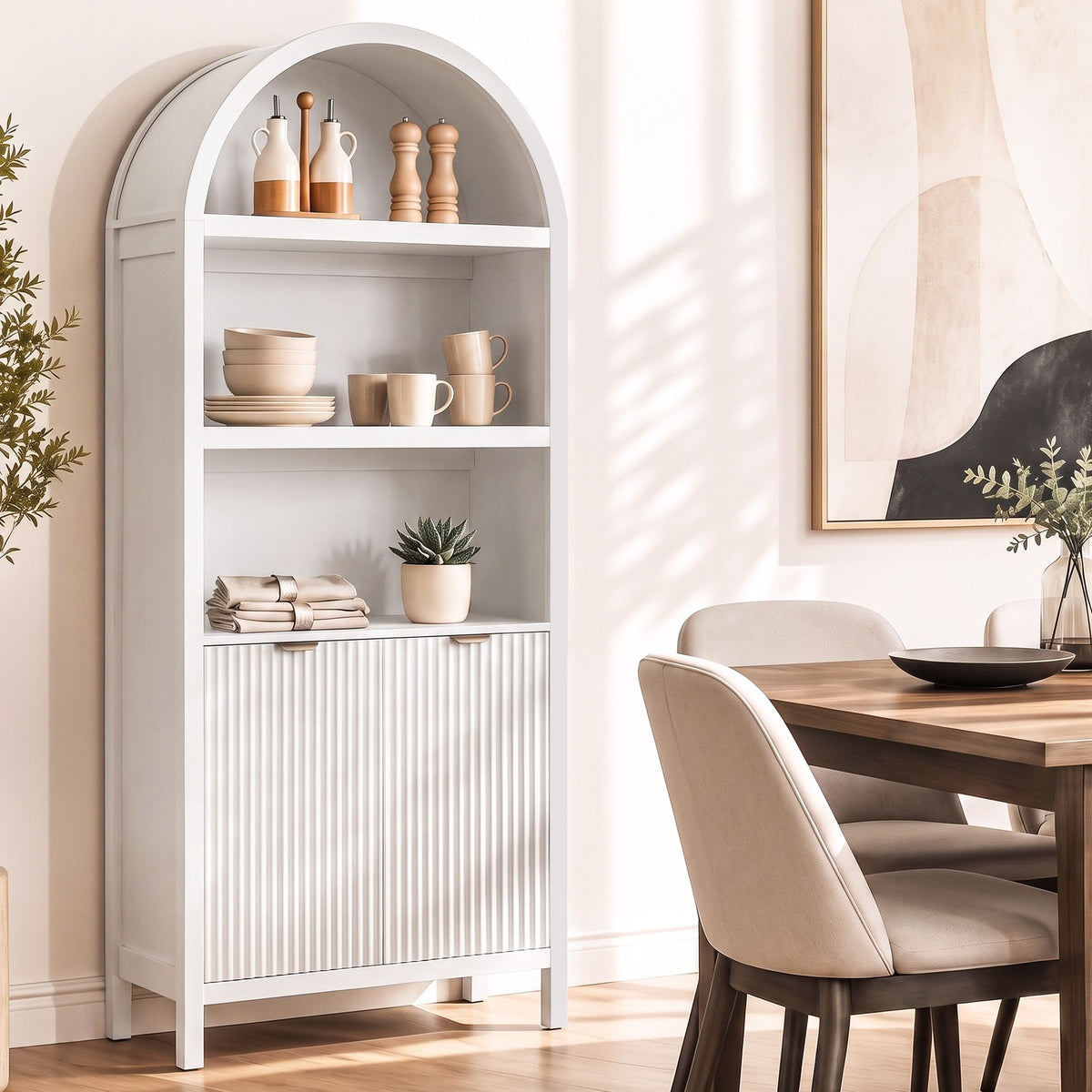 Artiss Buffet Sideboard Cabinet 180CM Arched Storage White