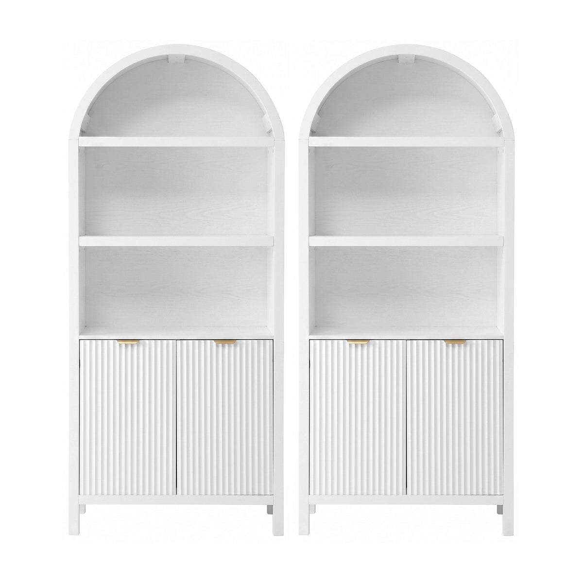 Artiss Buffet Sideboard Cabinet Pantry X2 180CM Arched Storage Bookshelf White