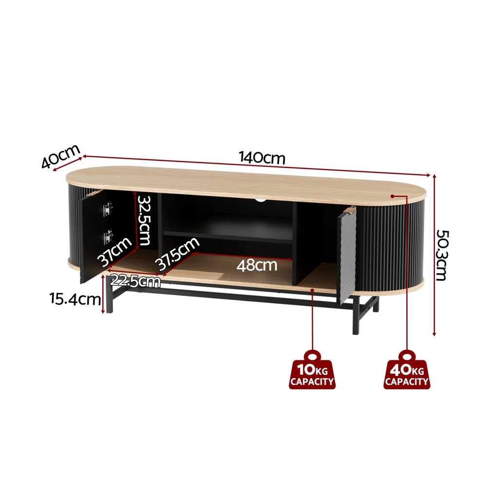 Artiss Entertainment Unit Storage Cabinet Black Pine