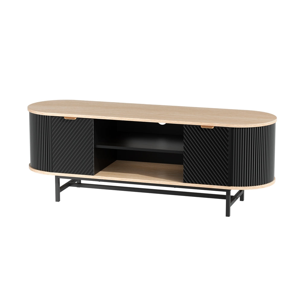 Artiss Entertainment Unit Storage Cabinet Black Pine