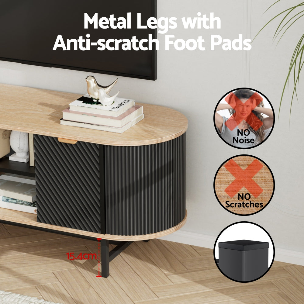 Artiss Entertainment Unit Storage Cabinet Black Pine